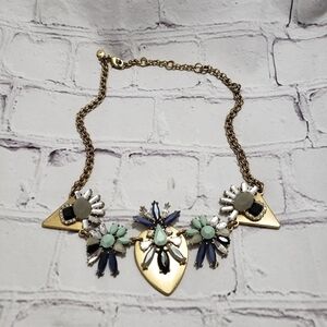 J. Crew Vintage Statement Necklace Goldtone Rhinestone Crystals 20-Inch